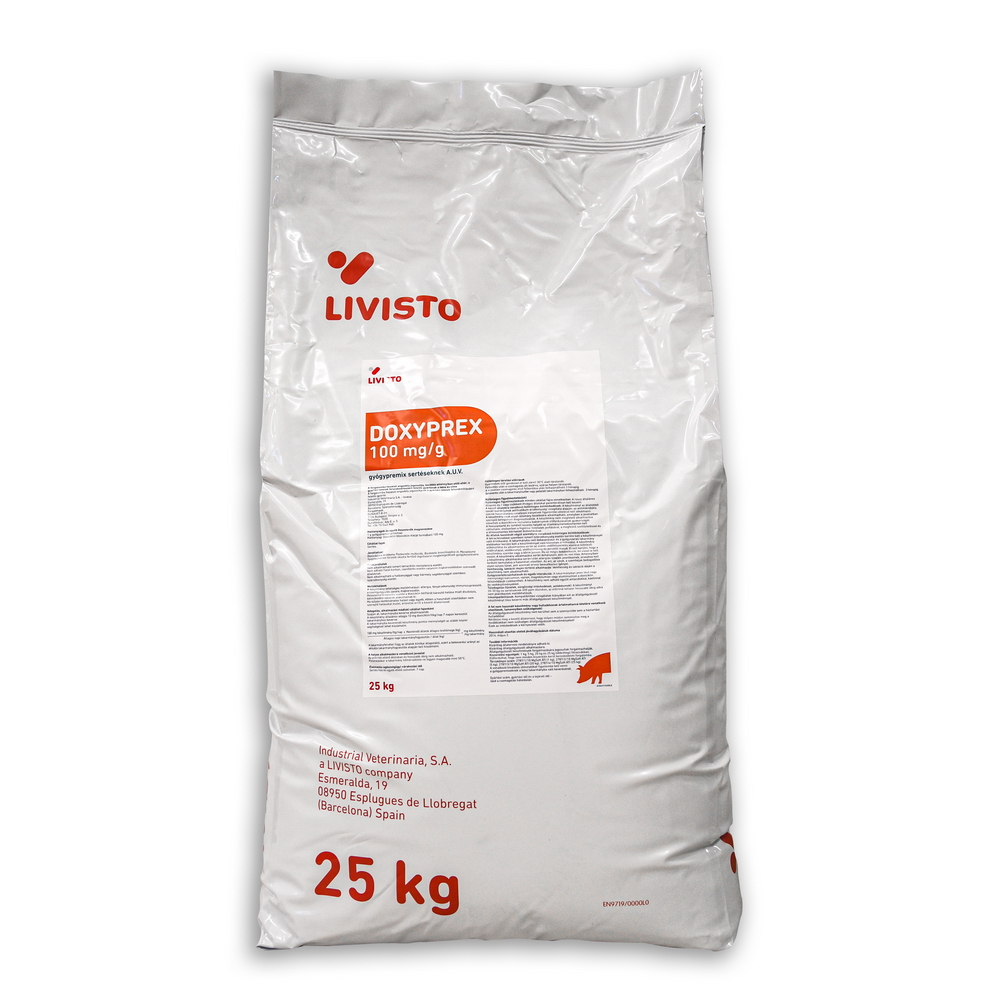 DOXYPREX 100 mg/g gyógypremix sertéseknek A.U.V. -25 kg
