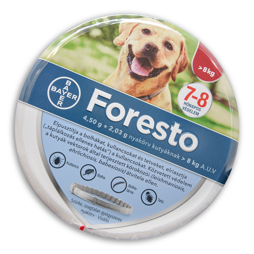 Foresto 4,50 g + 2,03 g nyakörv kutyáknak 8 kg felett A.U.V.