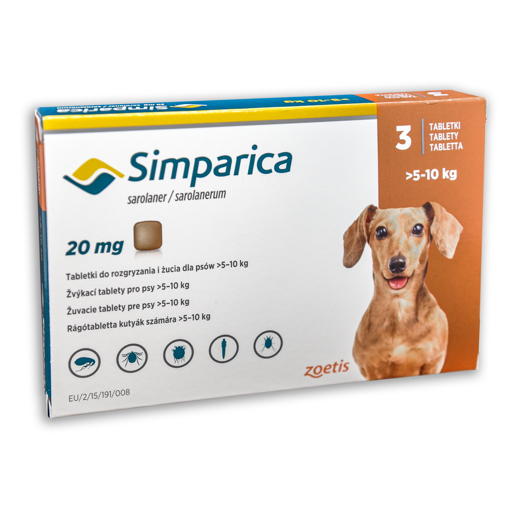 Simparica 20 mg rágótabletta 5-10 kg 3x