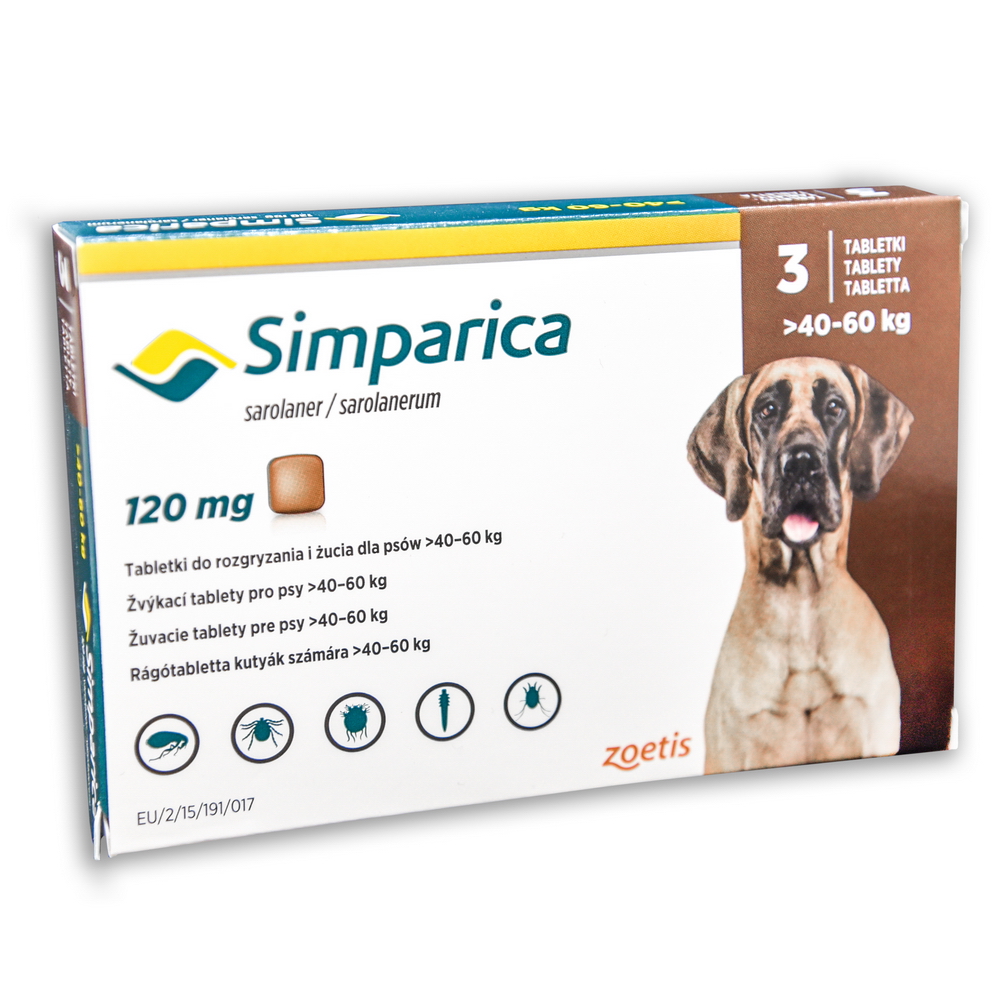 Simparica 120 mg rágótabletta 40-60 kg 3x