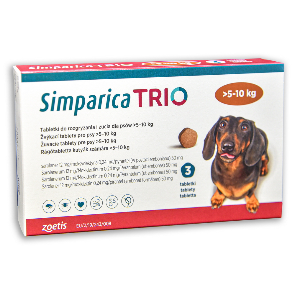 Simparica Trio rágótabletta 5-10 kg 3x