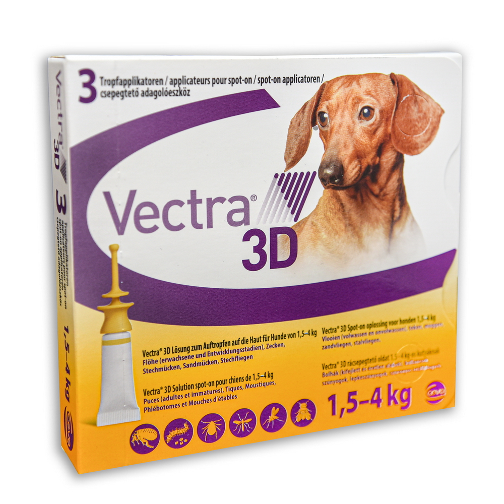 Vectra 3D rácsepegtető oldat 1,5-4 kg-os kutyáknak 3x