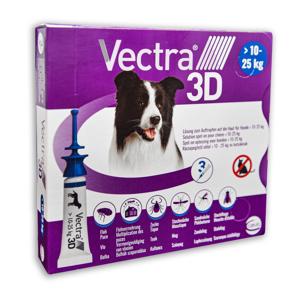 Vectra 3D rácsepegtető oldat 10-25 kg-os kutyáknak 3x